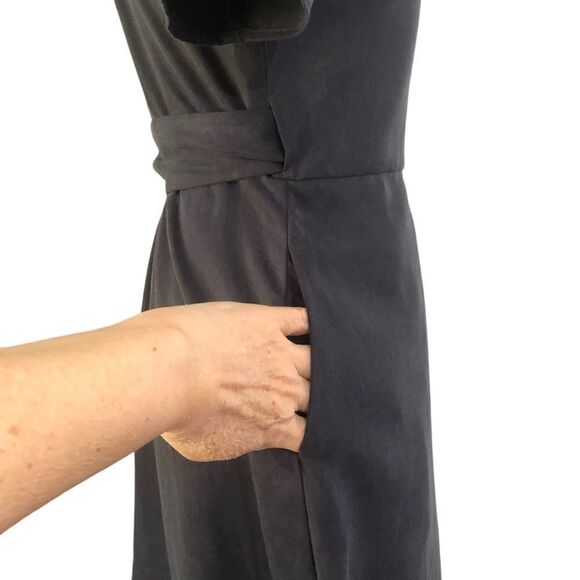 Vetta “The Short Wrap Dress” Tencel Black Size XS. NWT - Picture 7 of 12